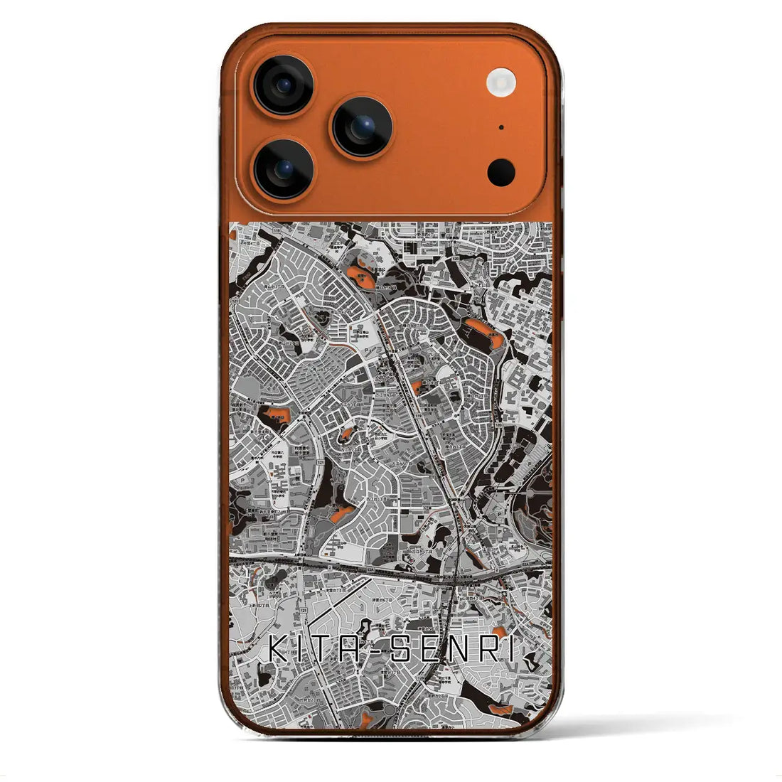 【北千里（大阪府）】地図柄iPhoneケース（クリアタイプ）