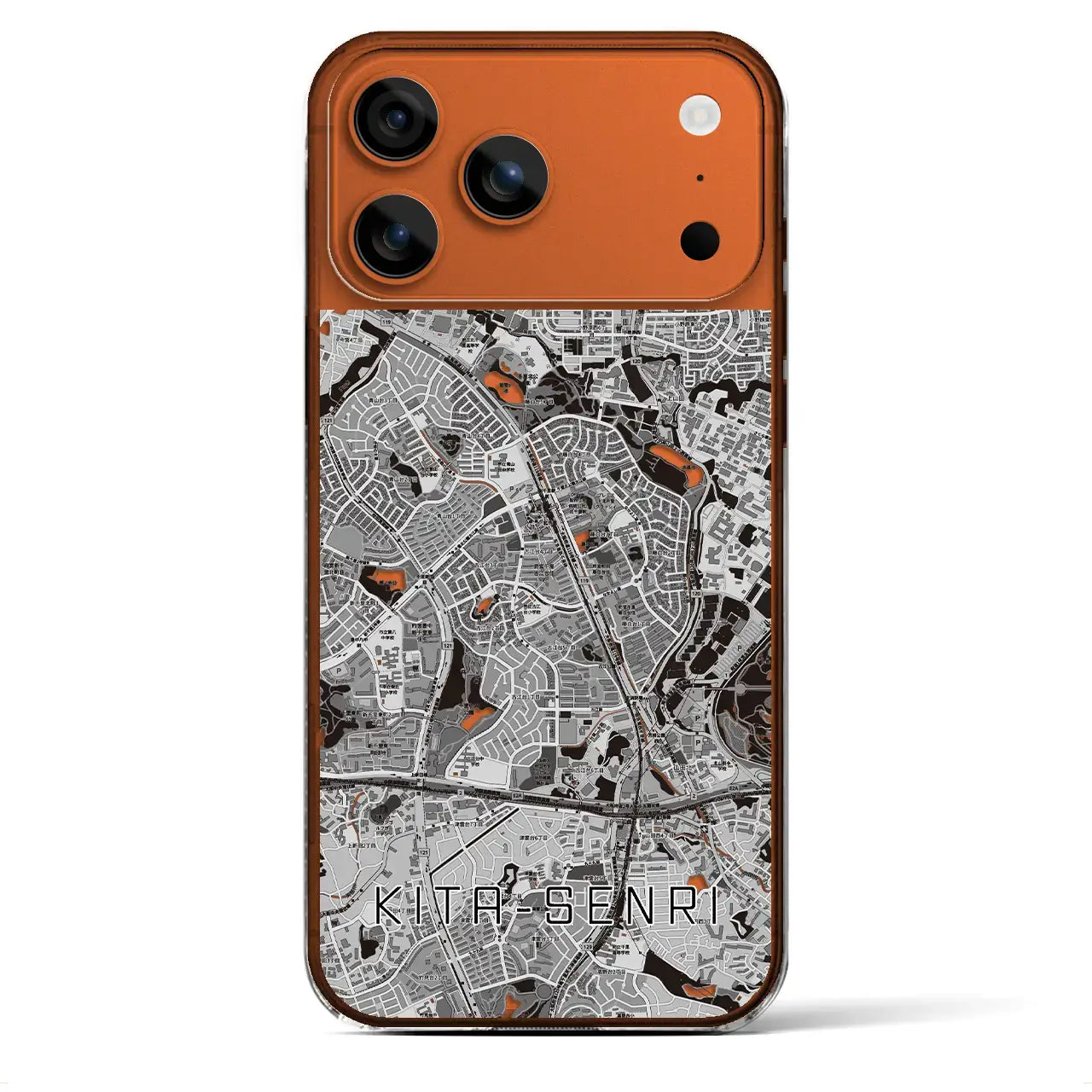 【北千里（大阪府）】地図柄iPhoneケース（クリアタイプ）
