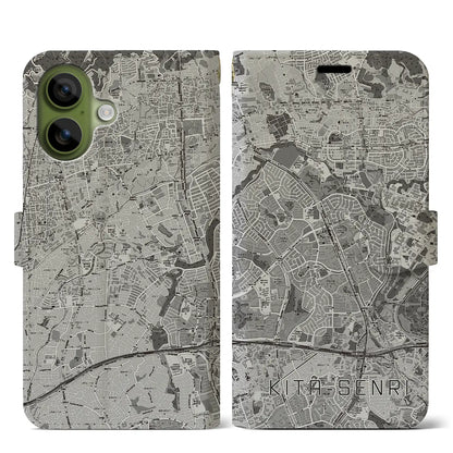 【北千里（大阪府）】地図柄iPhoneケース（手帳タイプ）