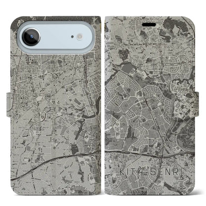 【北千里（大阪府）】地図柄iPhoneケース（手帳タイプ）