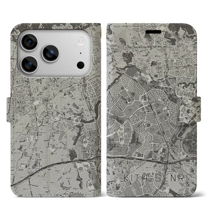 【北千里（大阪府）】地図柄iPhoneケース（手帳タイプ）