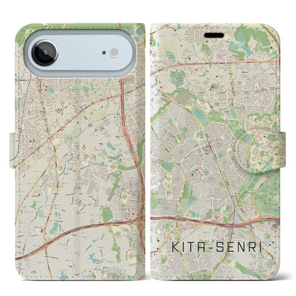 【北千里（大阪府）】地図柄iPhoneケース（手帳タイプ）