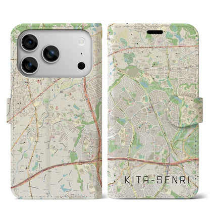 【北千里（大阪府）】地図柄iPhoneケース（手帳タイプ）