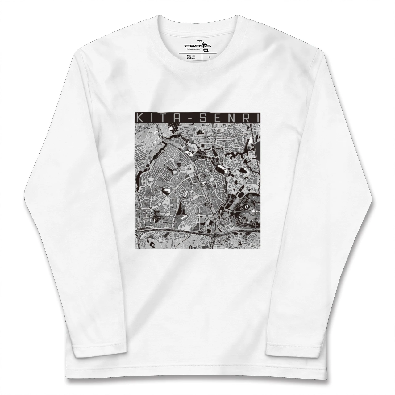 【北千里（大阪府）】地図柄ロングスリーブTシャツ