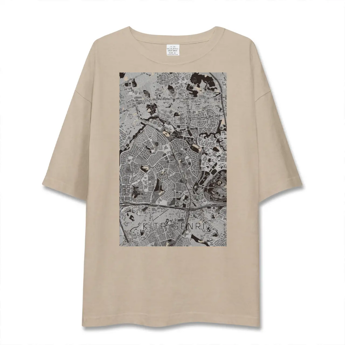 【北千里（大阪府）】地図柄ビッグシルエットTシャツ