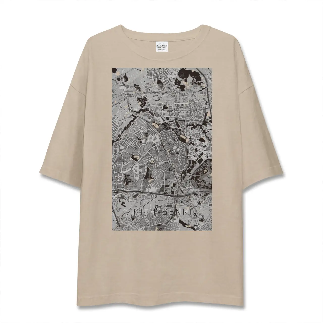【北千里（大阪府）】地図柄ビッグシルエットTシャツ