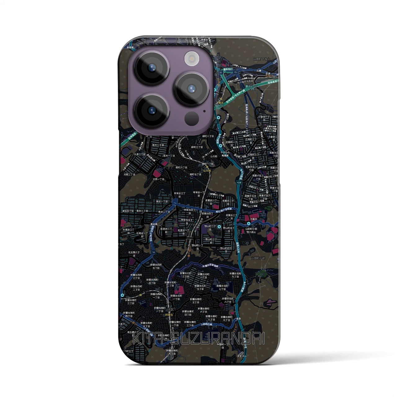 【北鈴蘭台（兵庫県）】地図柄iPhoneケース（バックカバータイプ）