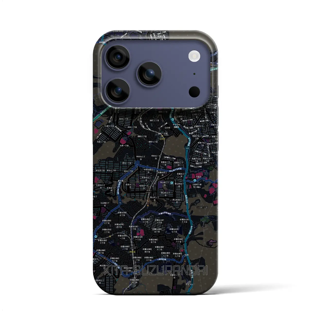 【北鈴蘭台（兵庫県）】地図柄iPhoneケース（バックカバータイプ）