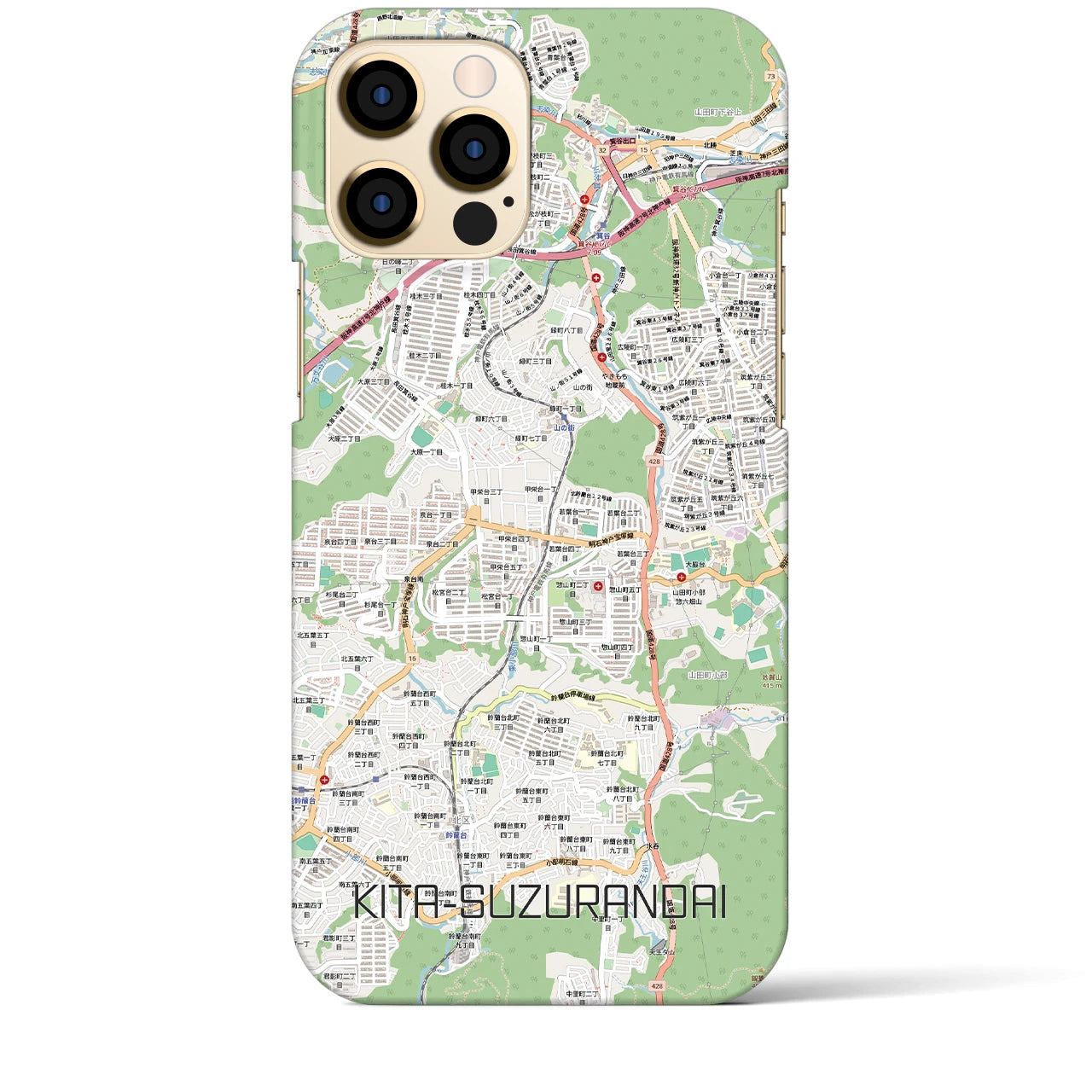 【北鈴蘭台（兵庫県）】地図柄iPhoneケース（バックカバータイプ）