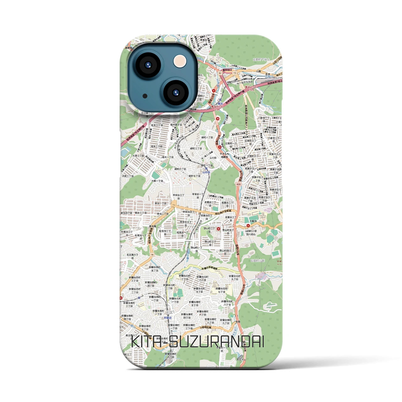 【北鈴蘭台（兵庫県）】地図柄iPhoneケース（バックカバータイプ）