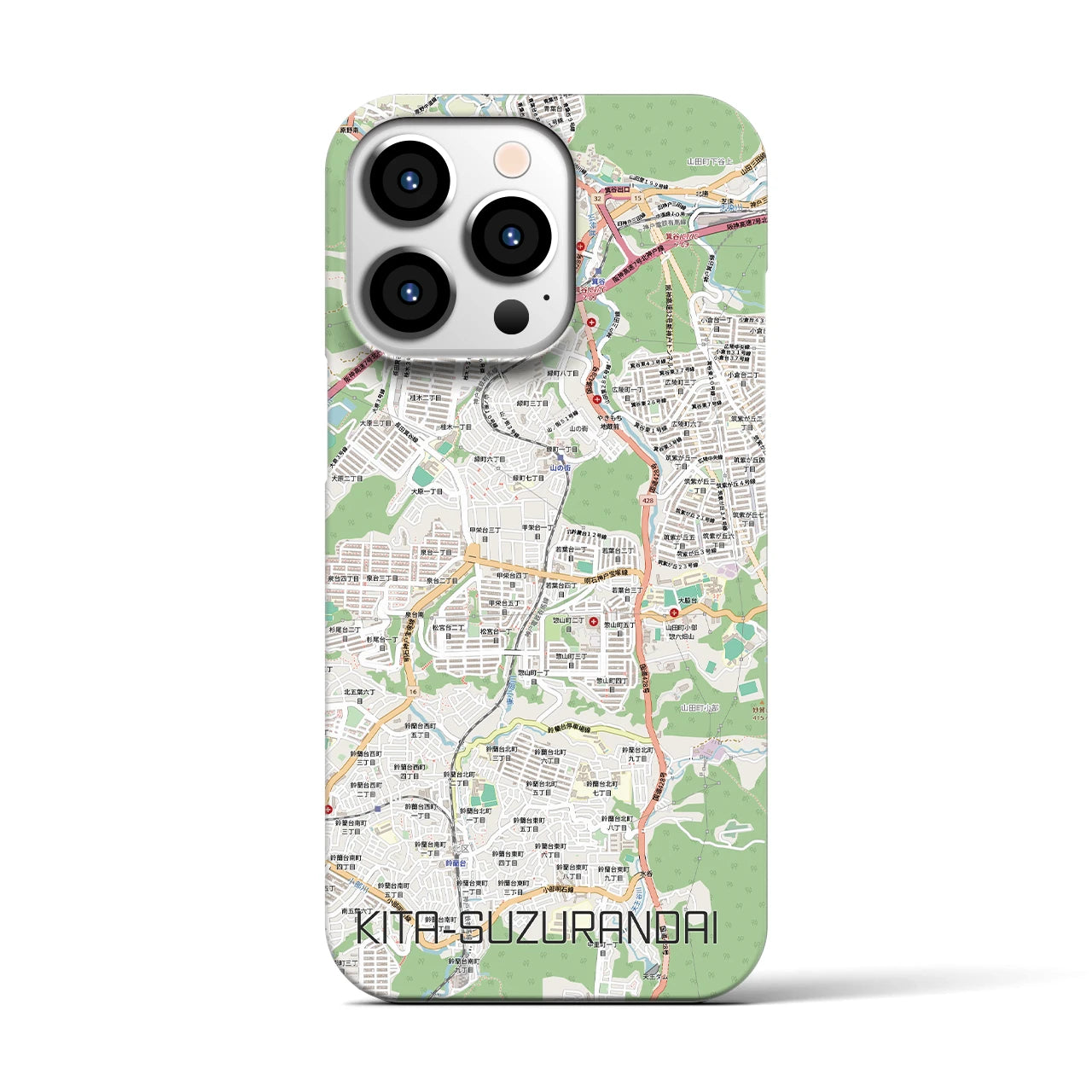 【北鈴蘭台（兵庫県）】地図柄iPhoneケース（バックカバータイプ）