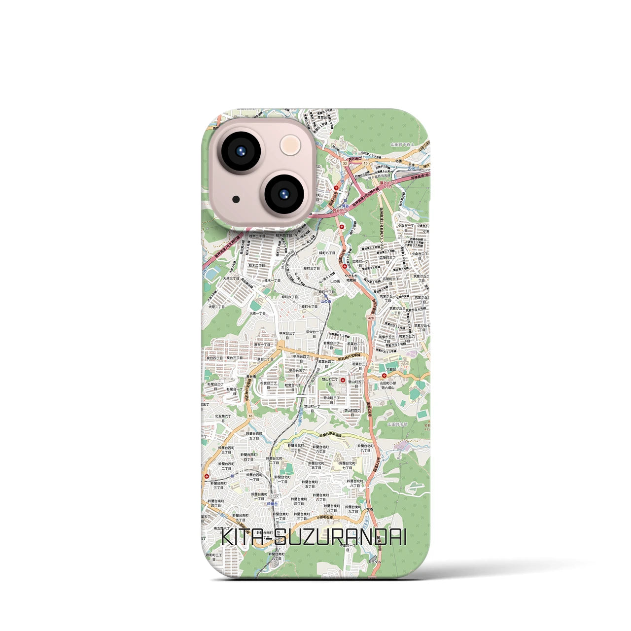 【北鈴蘭台（兵庫県）】地図柄iPhoneケース（バックカバータイプ）