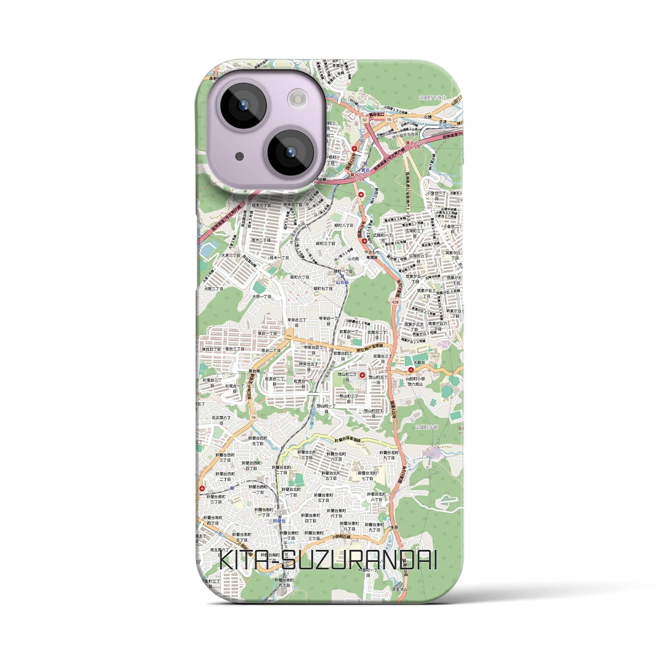 【北鈴蘭台（兵庫県）】地図柄iPhoneケース（バックカバータイプ）