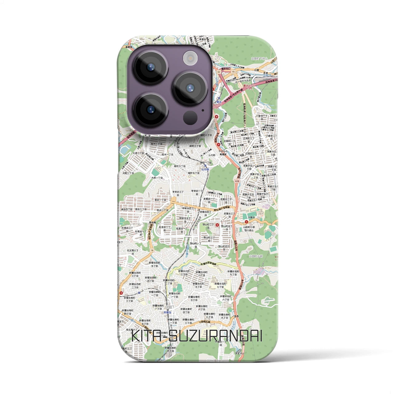 【北鈴蘭台（兵庫県）】地図柄iPhoneケース（バックカバータイプ）