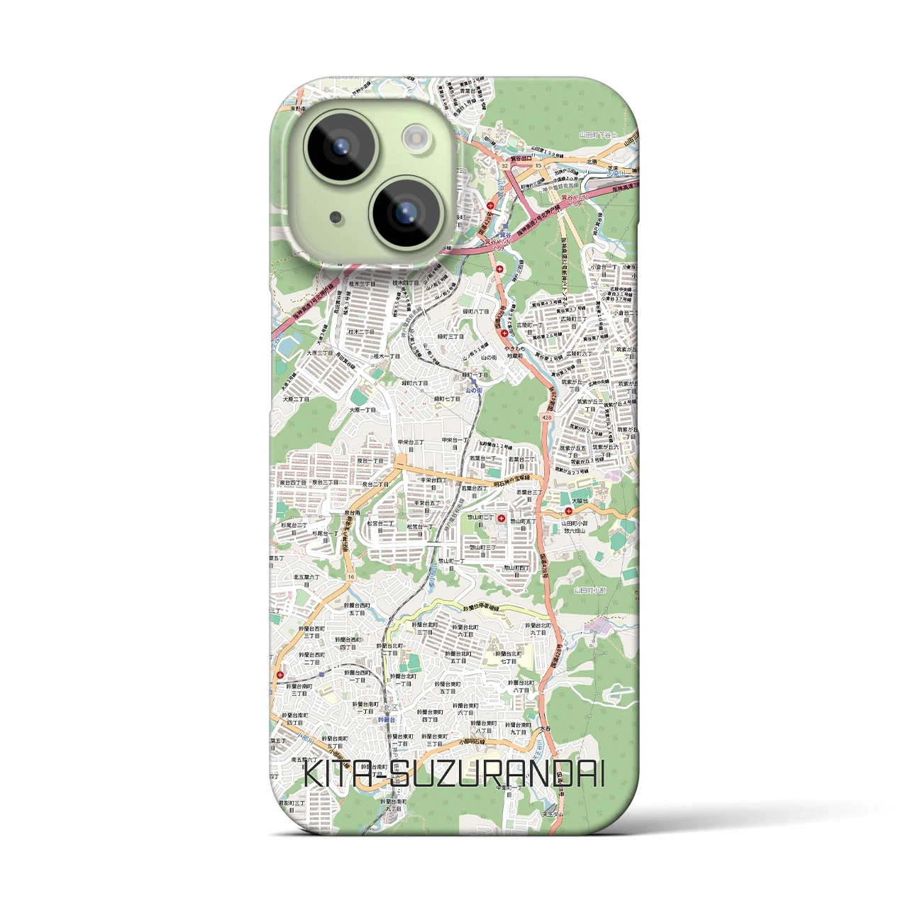 【北鈴蘭台（兵庫県）】地図柄iPhoneケース（バックカバータイプ）