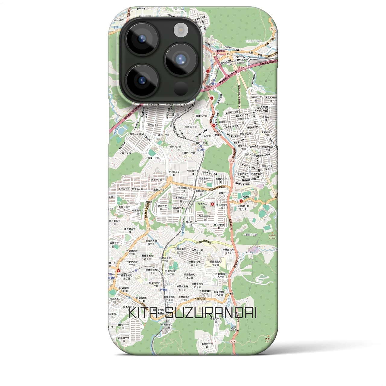 【北鈴蘭台（兵庫県）】地図柄iPhoneケース（バックカバータイプ）
