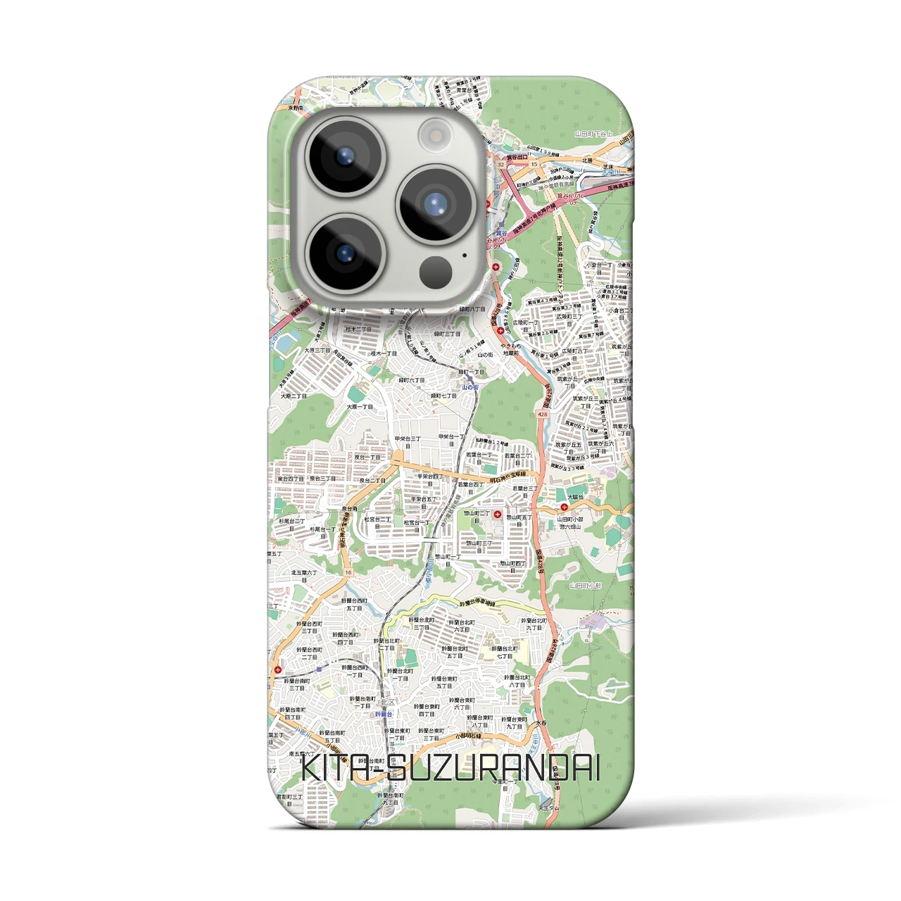 【北鈴蘭台（兵庫県）】地図柄iPhoneケース（バックカバータイプ）