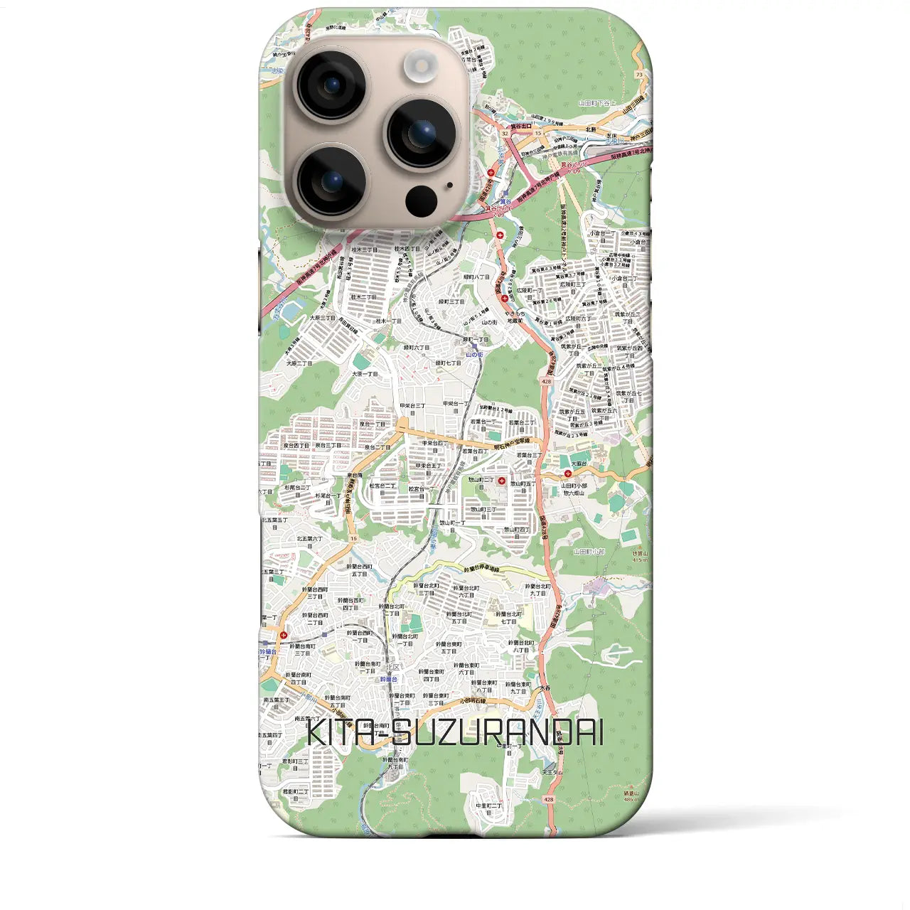 【北鈴蘭台（兵庫県）】地図柄iPhoneケース（バックカバータイプ）