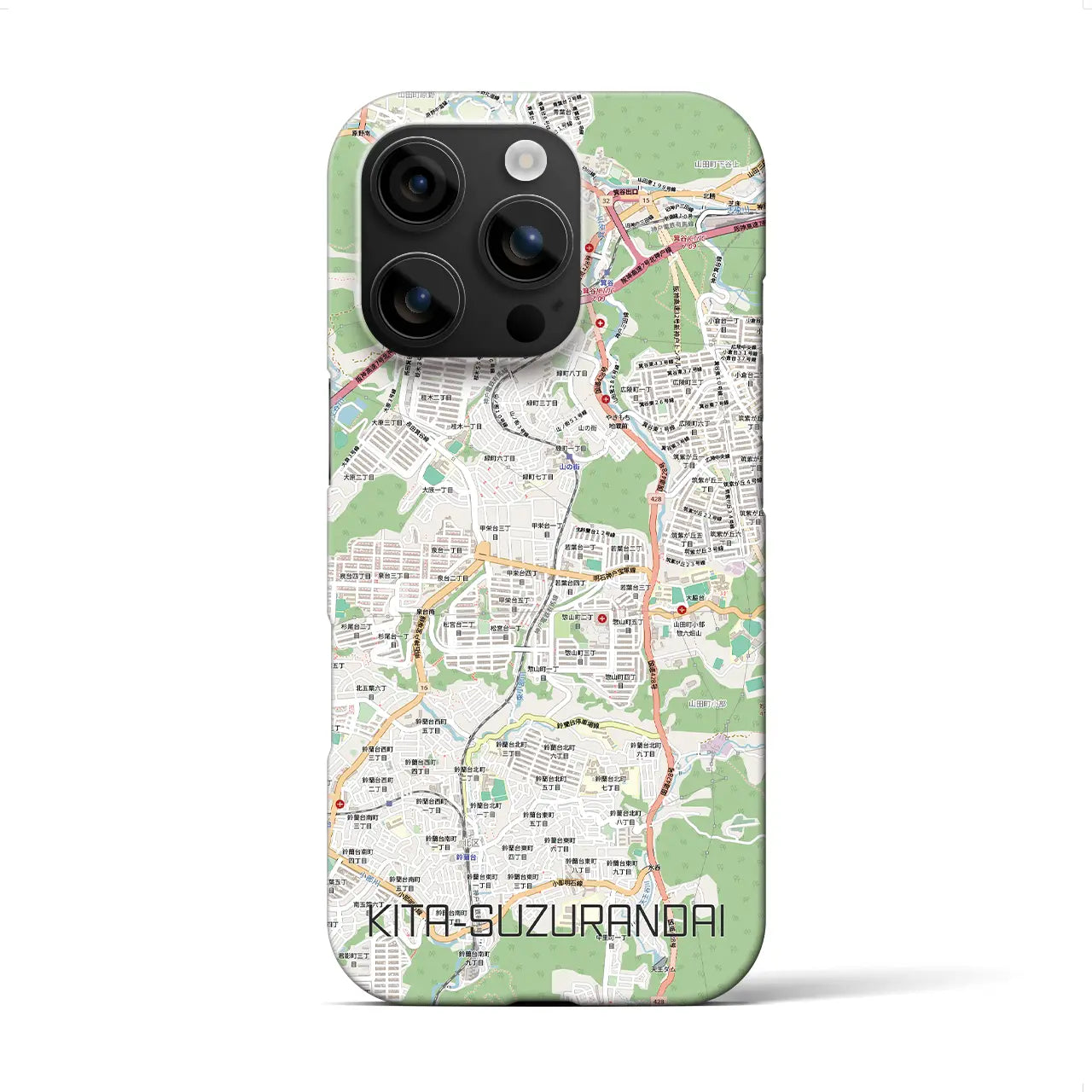 【北鈴蘭台（兵庫県）】地図柄iPhoneケース（バックカバータイプ）