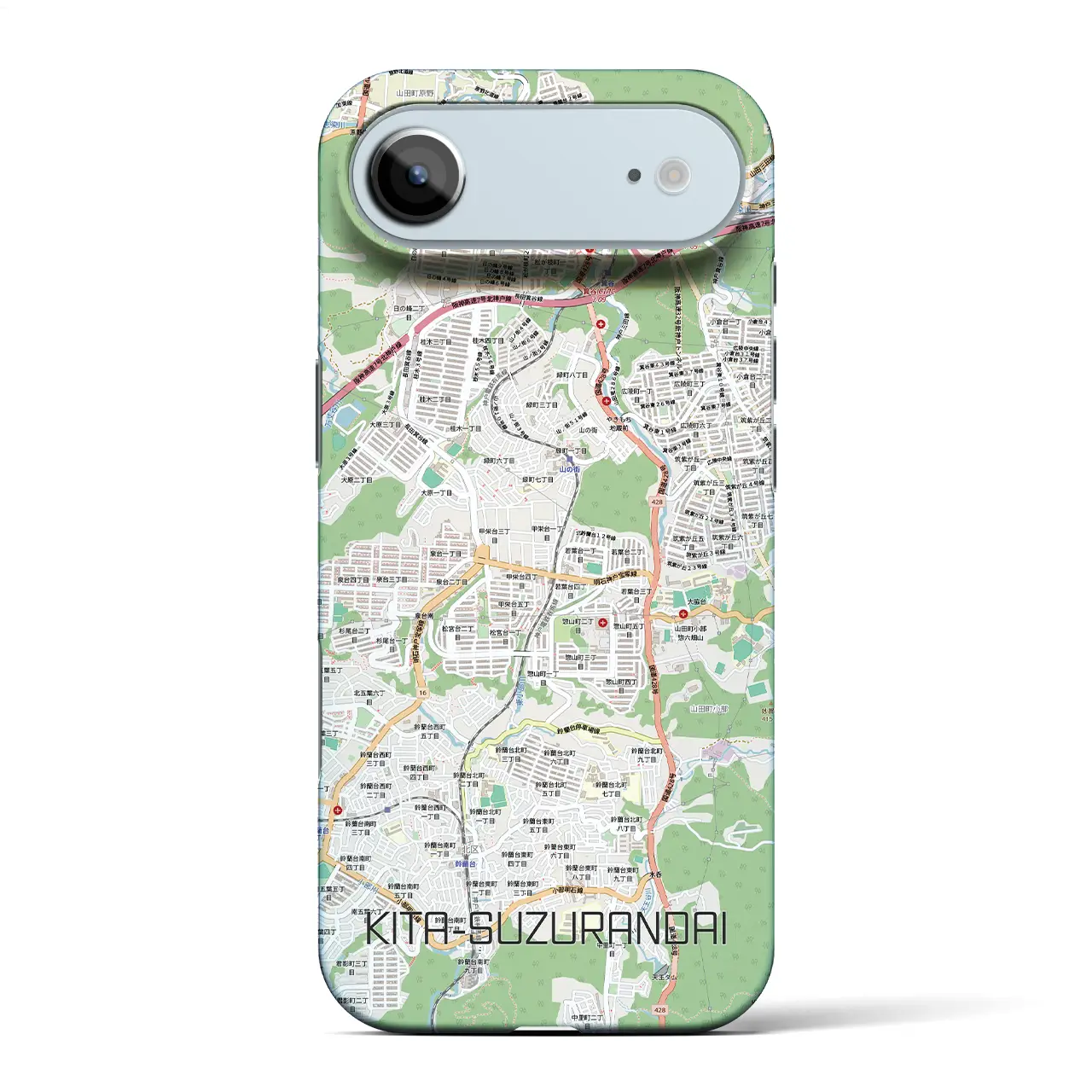 【北鈴蘭台（兵庫県）】地図柄iPhoneケース（バックカバータイプ）ブラック・iPhone 17 Pro Max 用