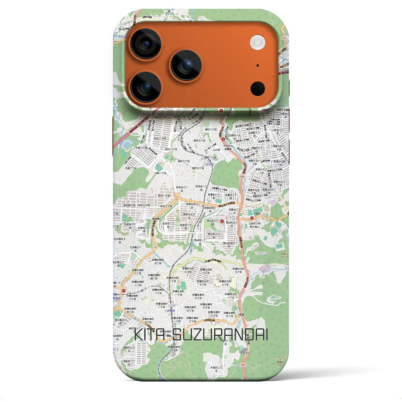 【北鈴蘭台（兵庫県）】地図柄iPhoneケース（バックカバータイプ）