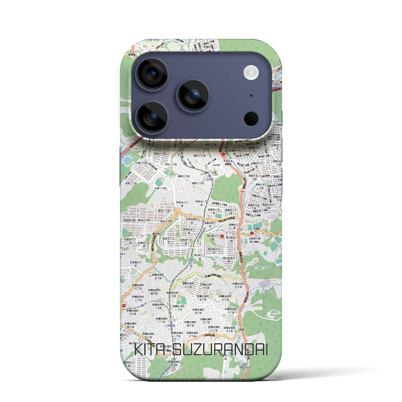 【北鈴蘭台（兵庫県）】地図柄iPhoneケース（バックカバータイプ）