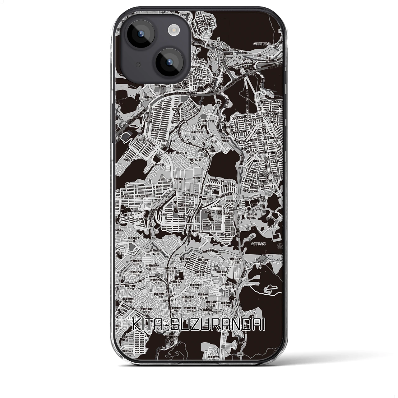 【北鈴蘭台（兵庫県）】地図柄iPhoneケース（クリアタイプ）