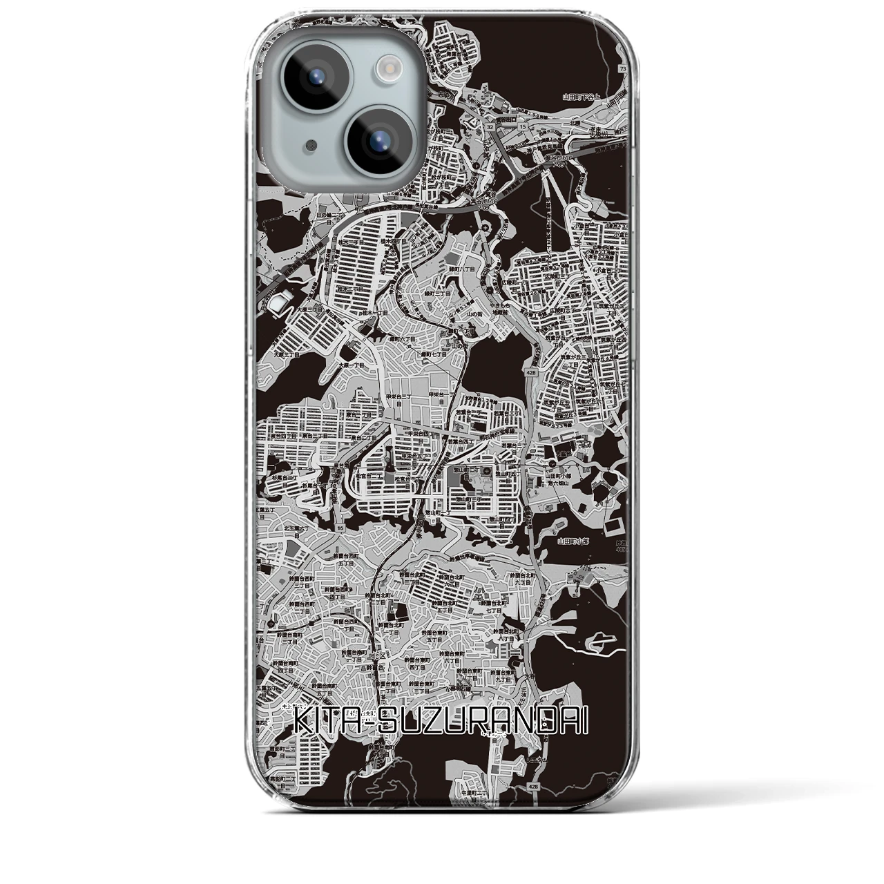 【北鈴蘭台（兵庫県）】地図柄iPhoneケース（クリアタイプ）