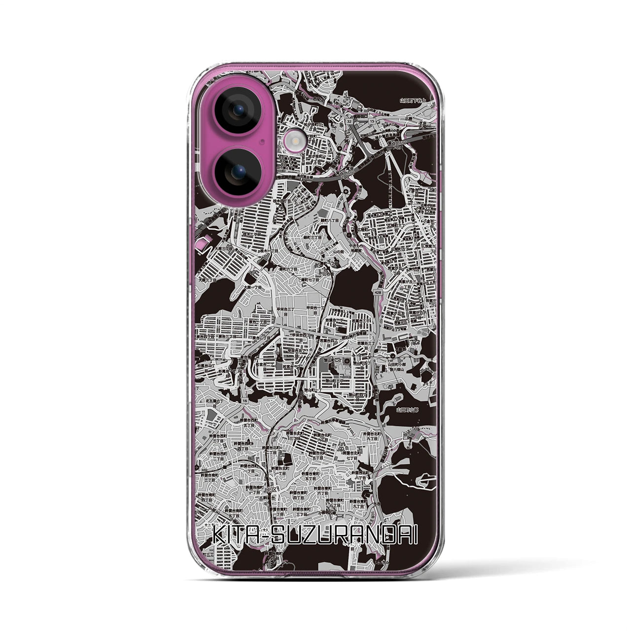 【北鈴蘭台（兵庫県）】地図柄iPhoneケース（クリアタイプ）