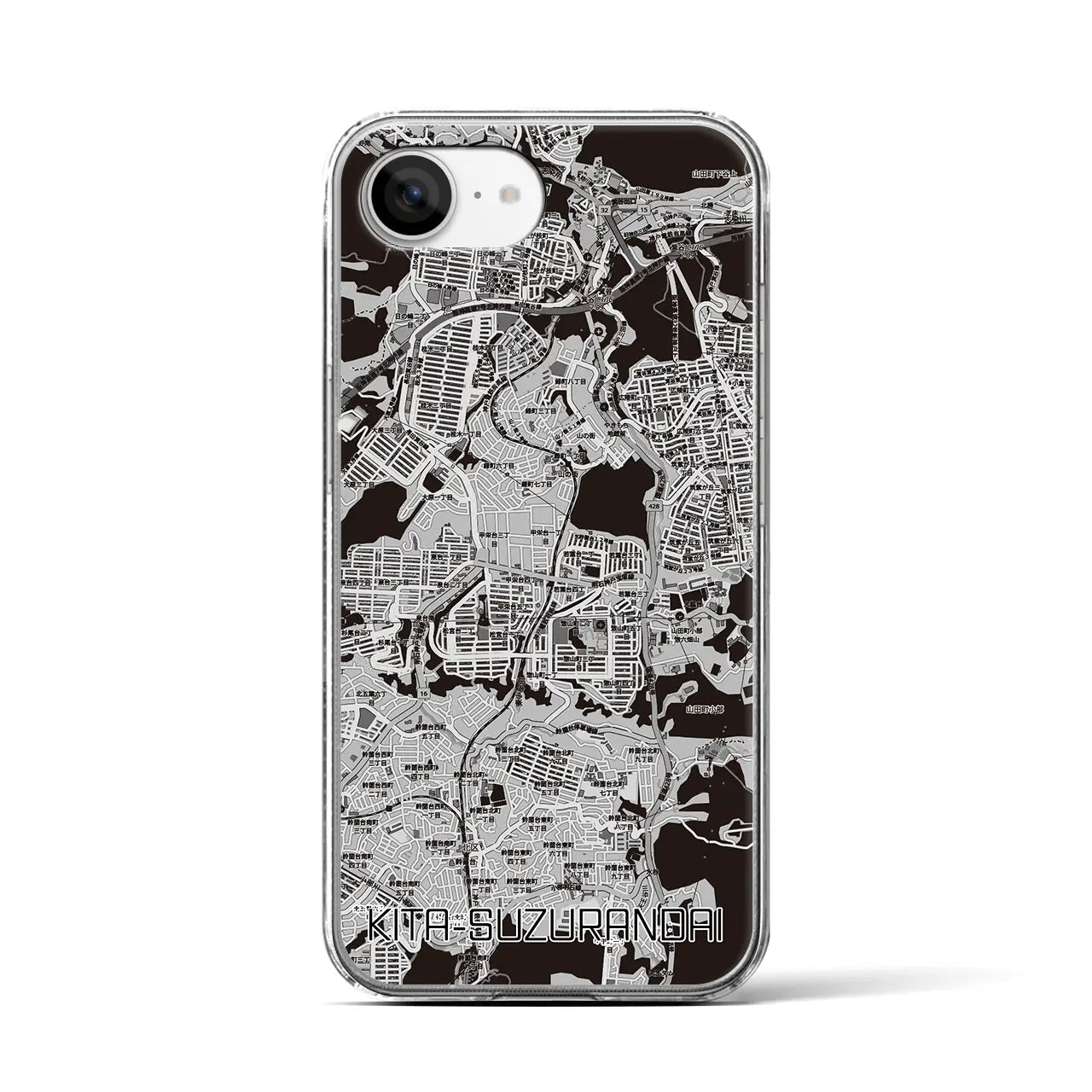 【北鈴蘭台（兵庫県）】地図柄iPhoneケース（クリアタイプ）