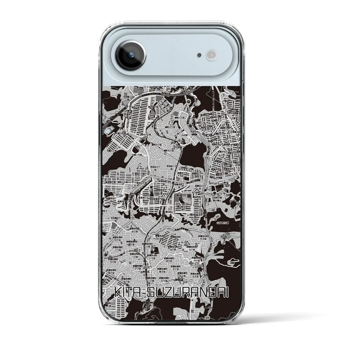 【北鈴蘭台(兵庫県)】地図柄iPhoneケース(クリアタイプ)モノトーン・iPhone 17 Pro Max 用