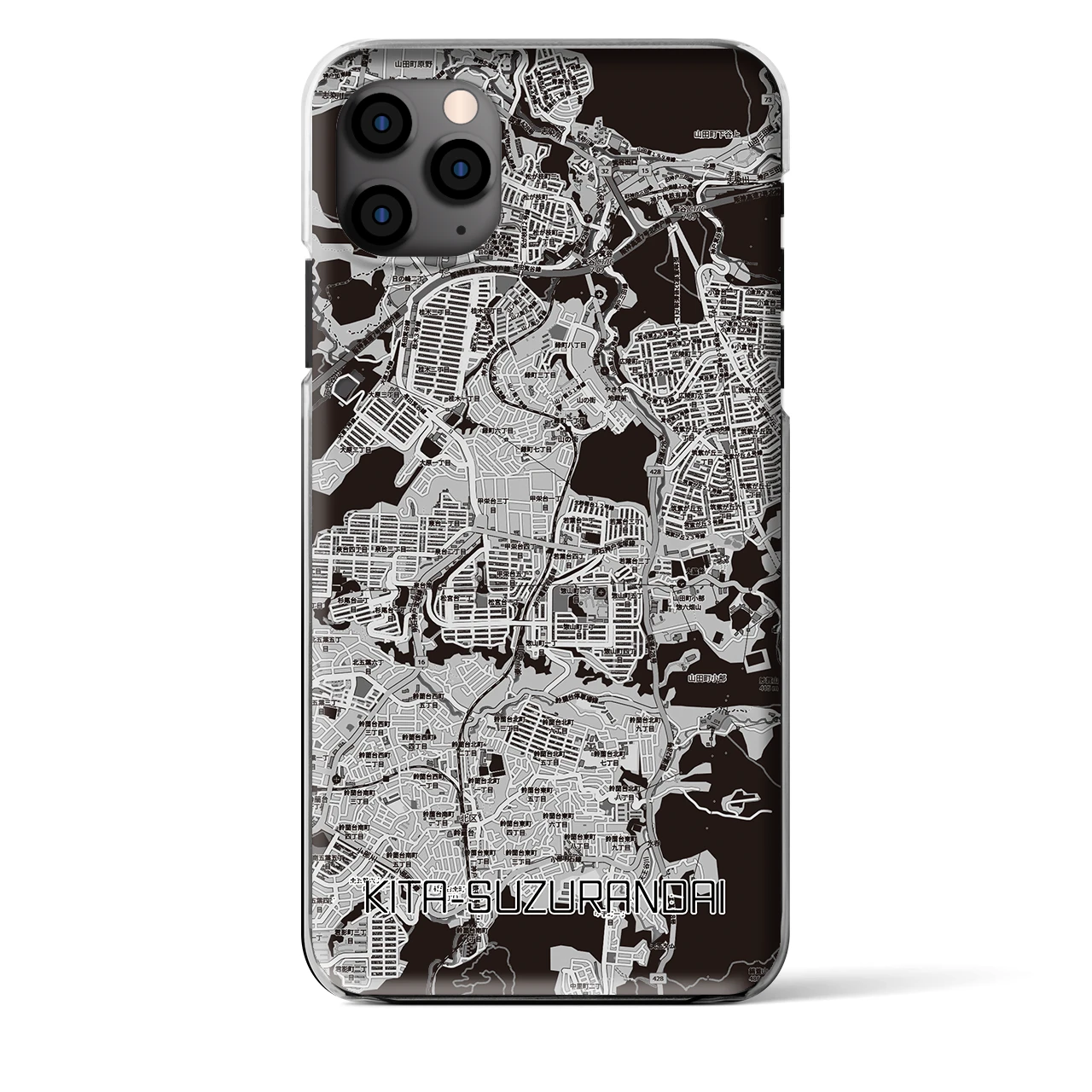 【北鈴蘭台（兵庫県）】地図柄iPhoneケース（クリアタイプ）