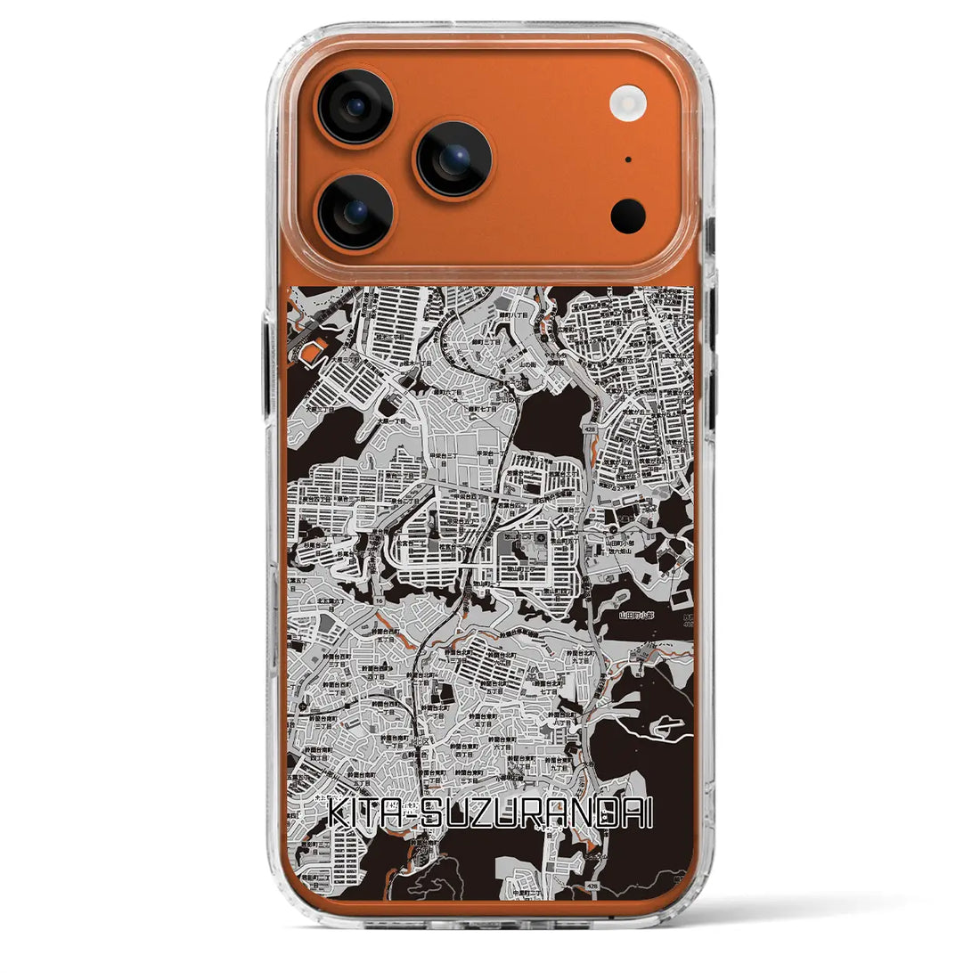 【北鈴蘭台(兵庫県)】地図柄iPhoneケース(MagSafeタイプ)モノトーン・iPhone 17 Pro Max 用