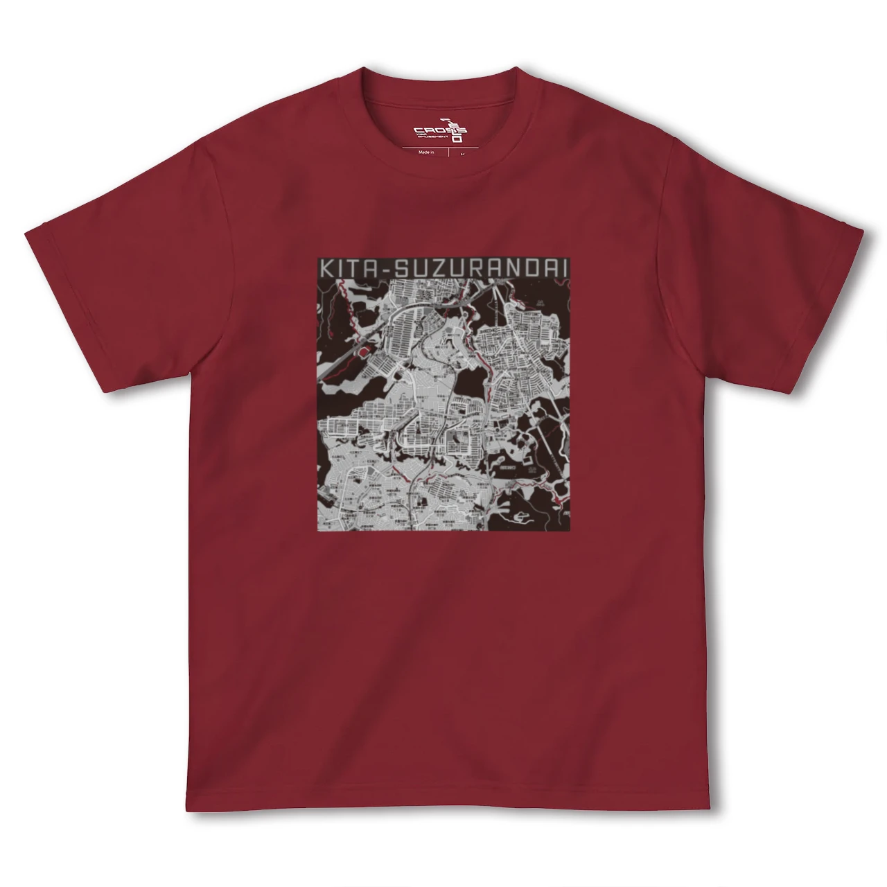 【北鈴蘭台（兵庫県）】地図柄ヘビーウェイトTシャツ