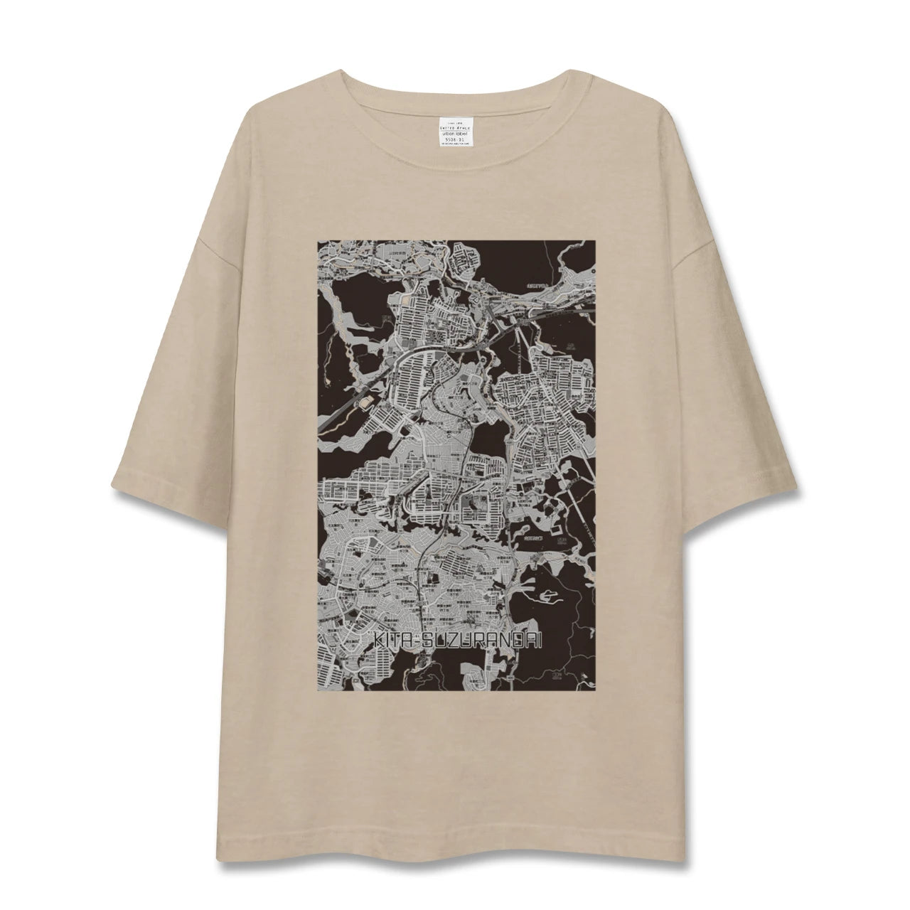 【北鈴蘭台（兵庫県）】地図柄ビッグシルエットTシャツ
