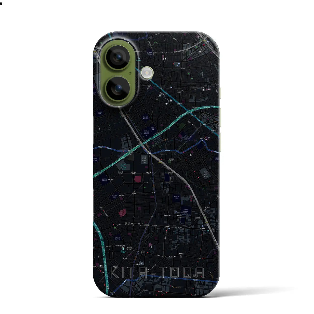 【北戸田（埼玉県）】地図柄iPhoneケース（バックカバータイプ）