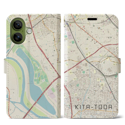 【北戸田（埼玉県）】地図柄iPhoneケース（手帳タイプ）