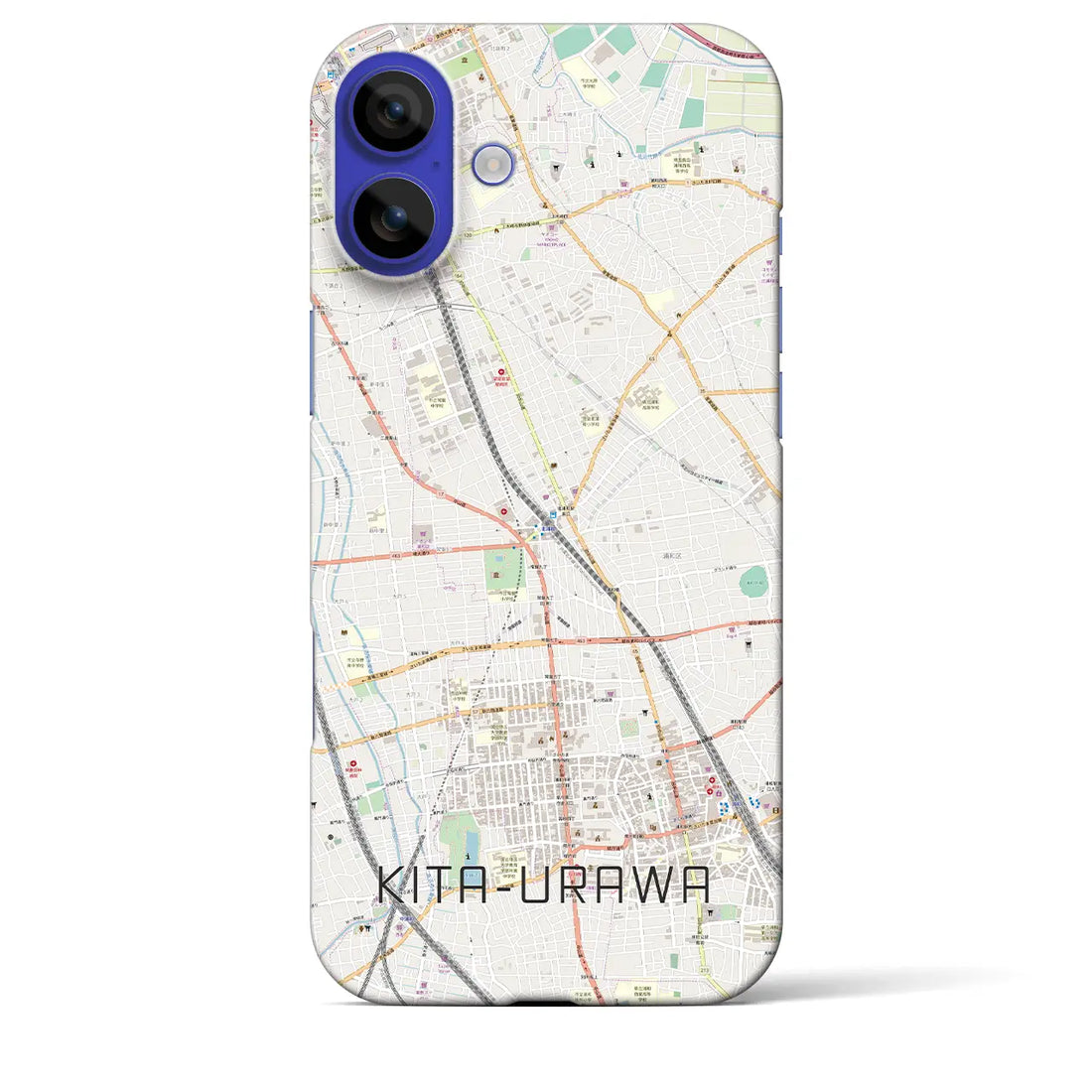 【北浦和(埼玉県)】地図柄iPhoneケース(バックカバータイプ)ナチュラル・iPhone 16 Pro Max 用