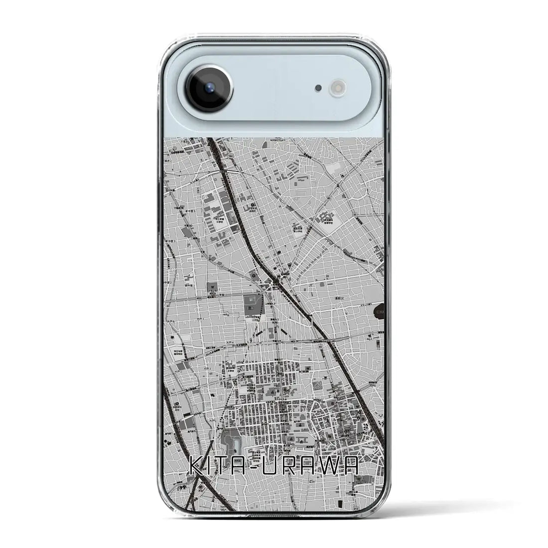【北浦和（埼玉県）】地図柄iPhoneケース（クリアタイプ）モノトーン・iPhone 17 Pro Max 用