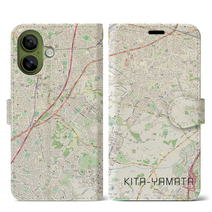 【北山田（神奈川県）】地図柄iPhoneケース（手帳タイプ）