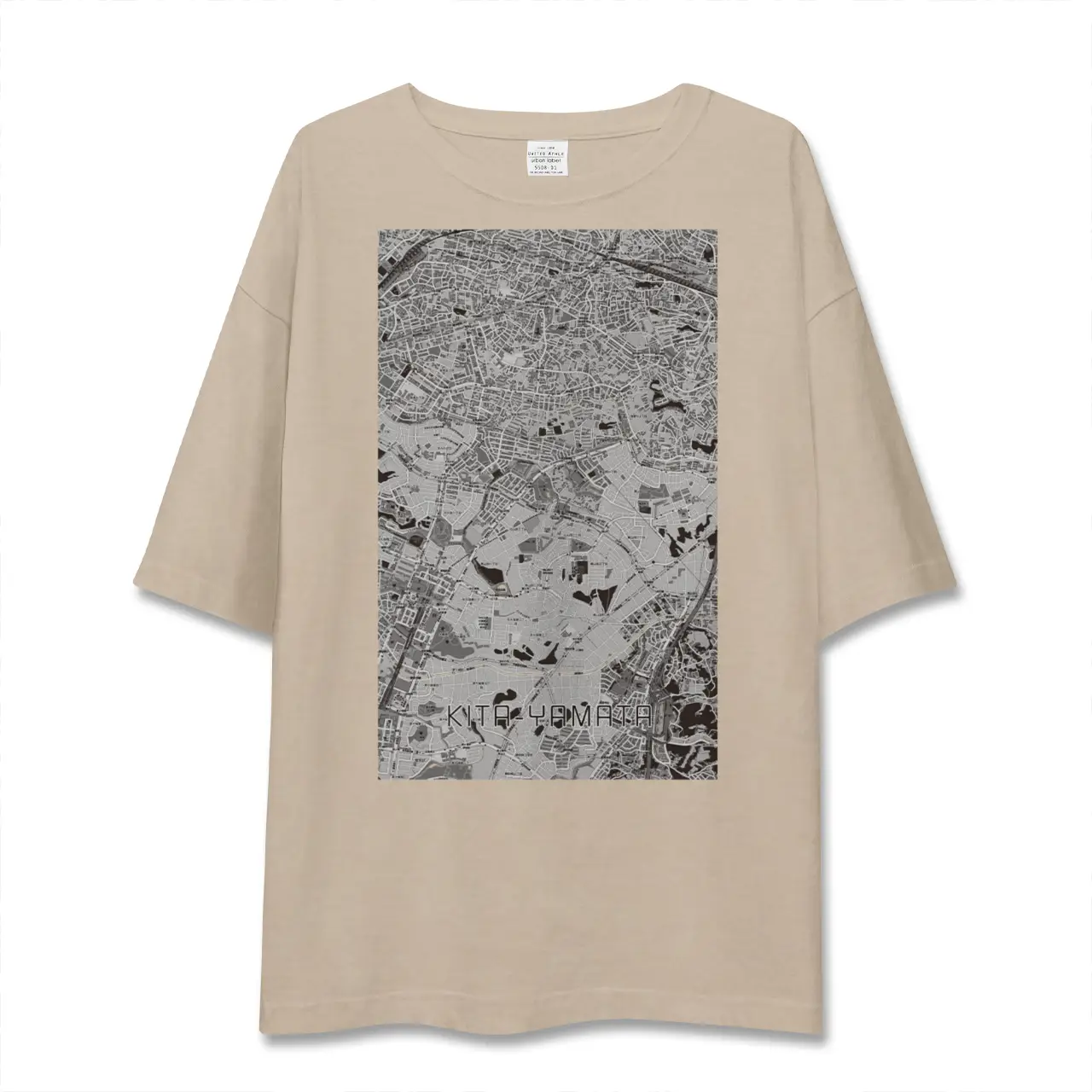 【北山田（神奈川県）】地図柄ビッグシルエットTシャツ