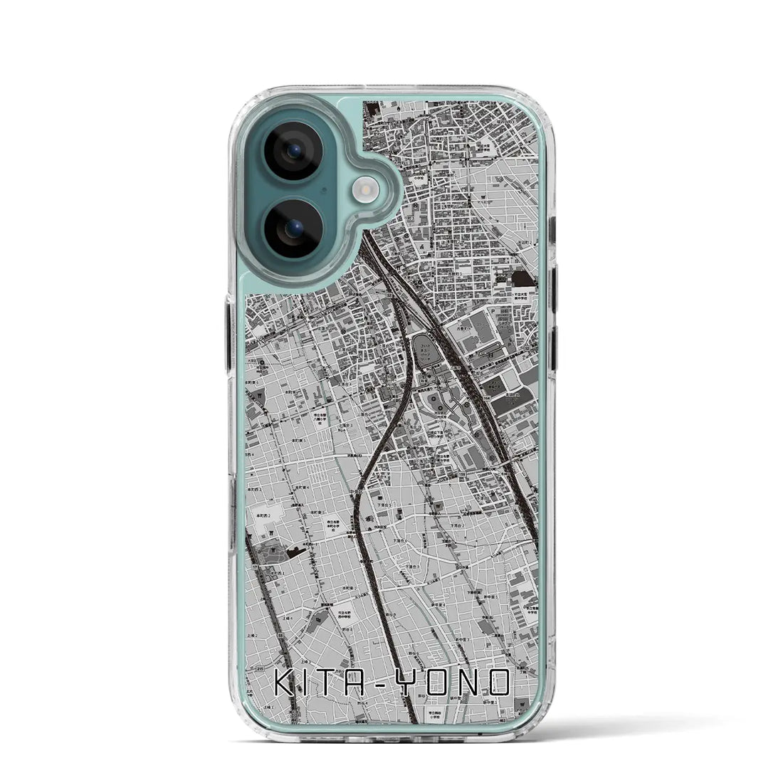 【北与野（埼玉県）】地図柄iPhoneケース（MagSafeタイプ）モノトーン・iPhone 16 Pro 用