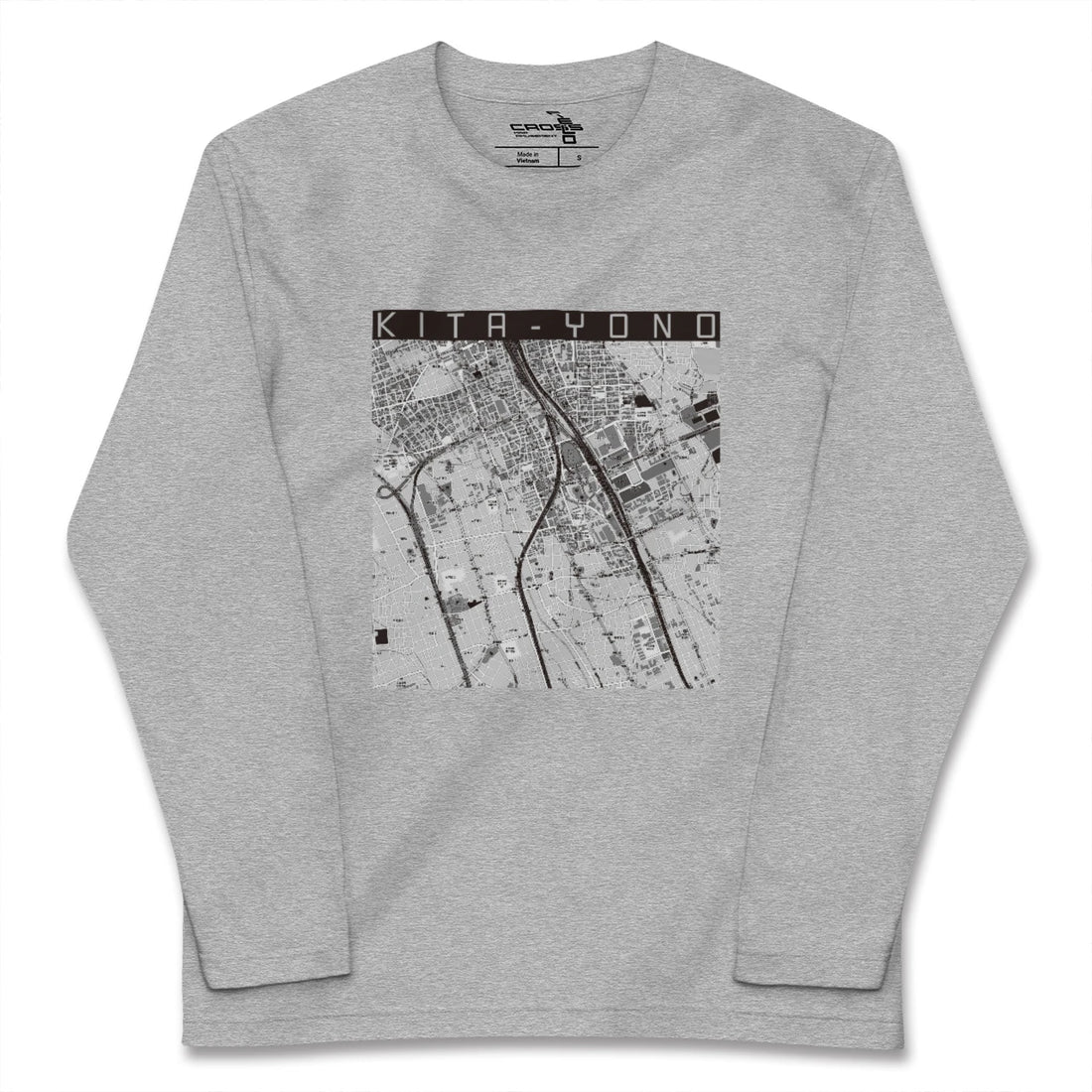 【北与野(埼玉県)】地図柄ロングスリーブTシャツ