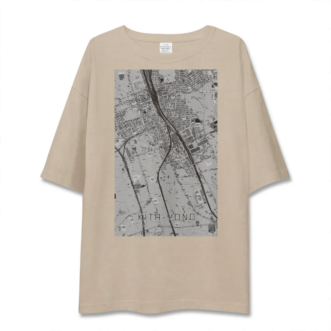 【北与野（埼玉県）】地図柄ビッグシルエットTシャツ