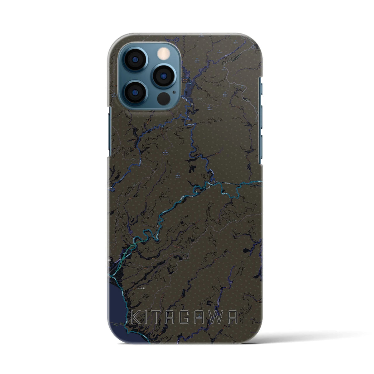 【北川（高知県）】地図柄iPhoneケース（バックカバータイプ）