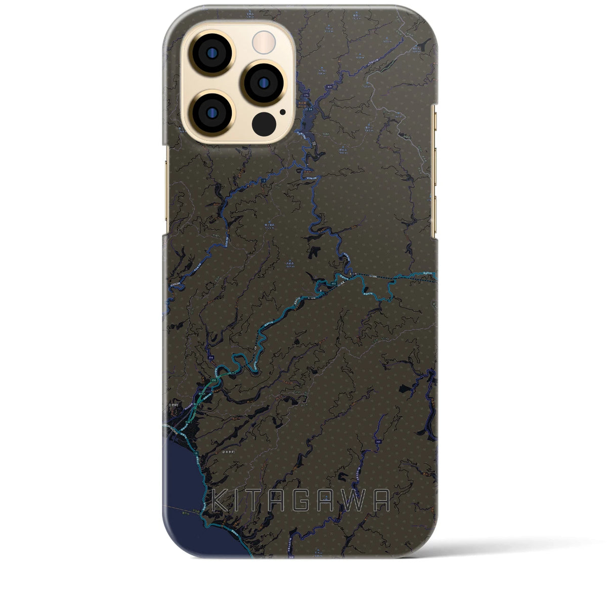 【北川（高知県）】地図柄iPhoneケース（バックカバータイプ）