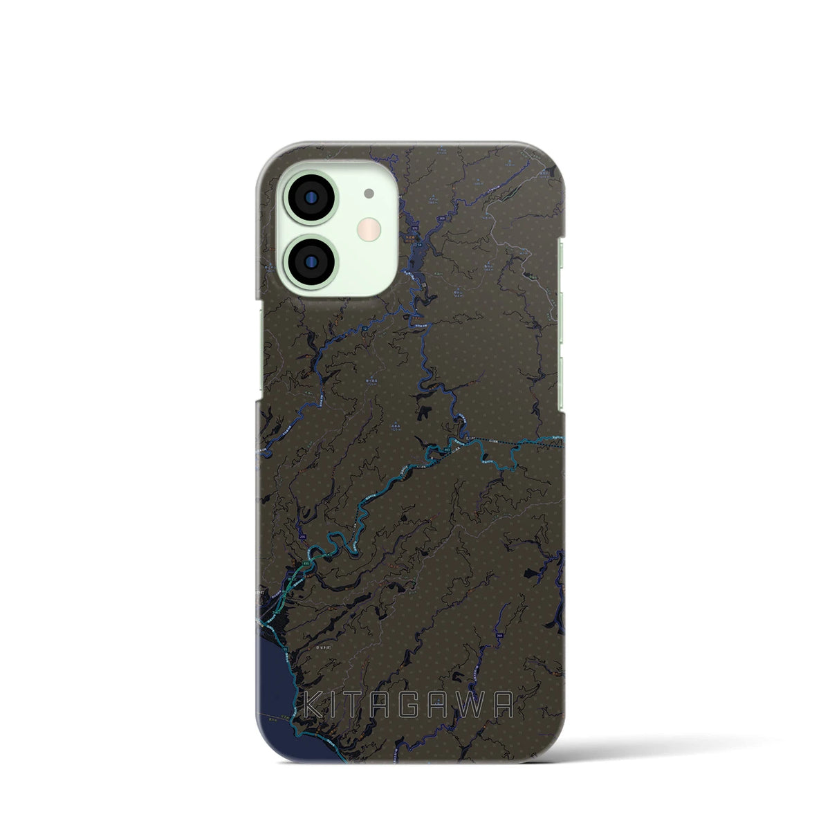 【北川（高知県）】地図柄iPhoneケース（バックカバータイプ）