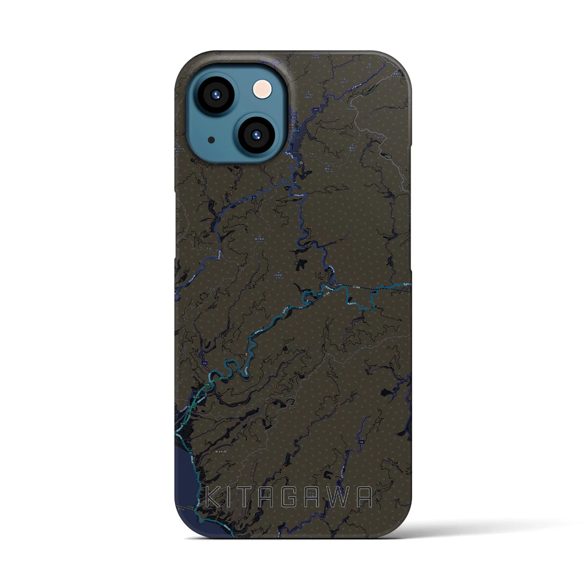 【北川（高知県）】地図柄iPhoneケース（バックカバータイプ）