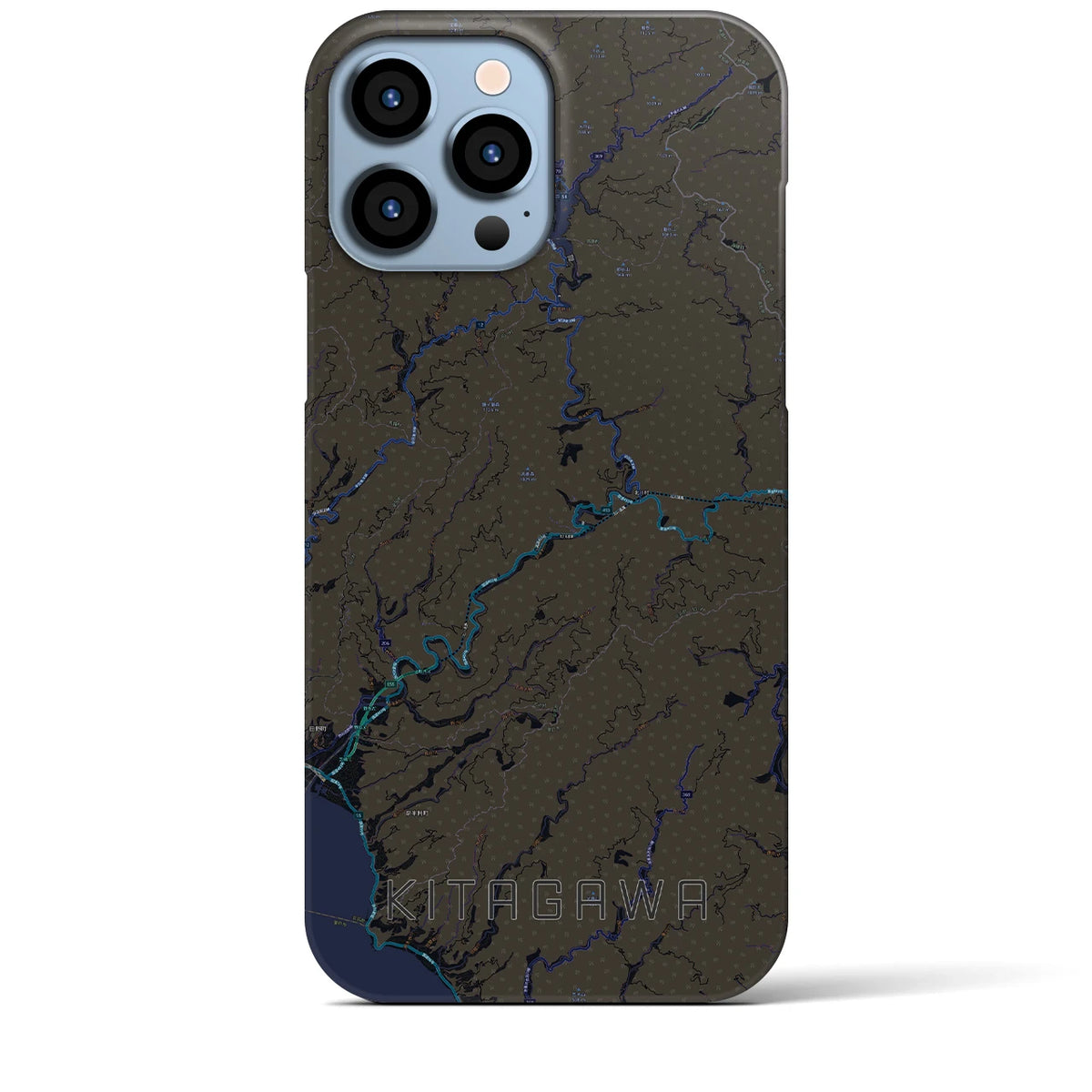 【北川（高知県）】地図柄iPhoneケース（バックカバータイプ）