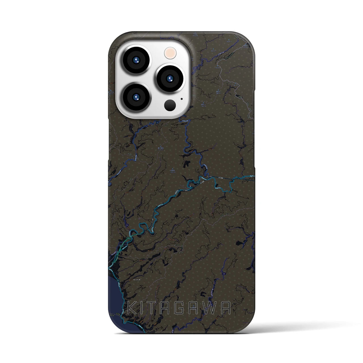 【北川（高知県）】地図柄iPhoneケース（バックカバータイプ）